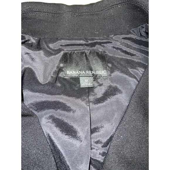 Banana Republic Moto Jacket Womens 12 Black Long Sleeve Pockets Collar Side Zip - Picture 6 of 7